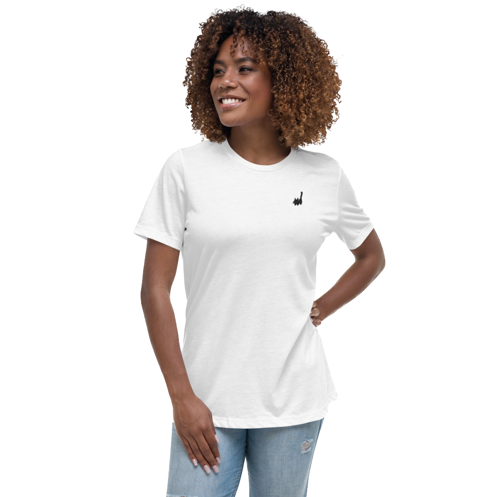 T-shirt femme blanc ombre chat brodée en noir Unisexe 40€ => 28€